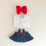 Kpop Exo Labubu Doll Jeans & Bowknot Dress