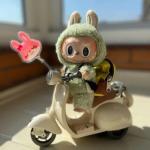 Labubu Doll Mini Electric Motorcycle with Lights and Music