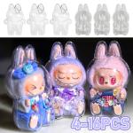 Labubu Protect Case Portable Transparent Protective Case Acrylic Organizer Box For Labubu V1 V2 Doll Bag with Keychain