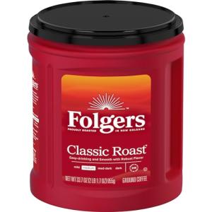 Folgers Classic Roast Ground Coffee, 33.7 oz