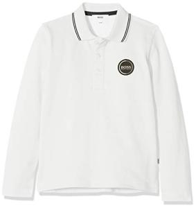 BOSS Boys' White Long Sleeve Polo Shirt