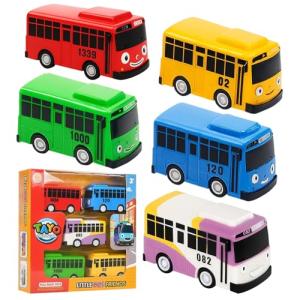 Colorful Die-Cast Toy School Bus Set 5pcs