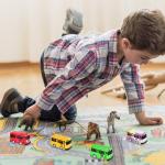 Luxury Friction-Powered Bus Toy Truck Set