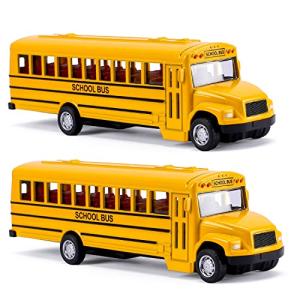 Bright Yellow Die-Cast School Bus Toy Set