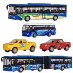 Luxury Die-Cast City Bus and Pickup Toy Set
