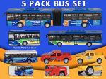 Luxury Die-Cast City Bus and Pickup Toy Set