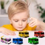 5-Piece Alloy Diecast Bus Toy Vehicle Set
