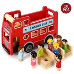 Double Decker London Bus Toy with Figurines