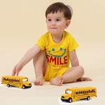 Bright Yellow Die-Cast School Bus Toy Set