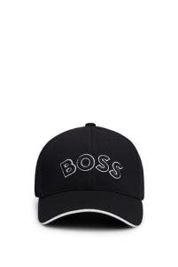 BOSS Kids Black Stretch Pique Cap