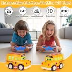 Remote Control Cartoon School Bus for Toddlers