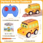 Remote Control Cartoon School Bus for Toddlers