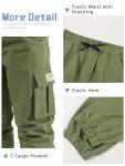 Boys Army Green Cargo Joggers with Pockets