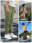 Boys Army Green Cargo Joggers with Pockets
