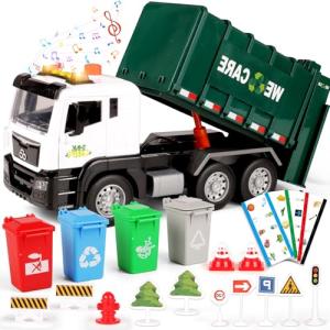 Interactive BunnyJOY Garbage Truck Toy with Bins
