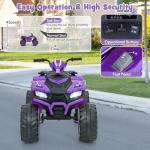 Purple Kids Electric Quad Bike with Music & Lights