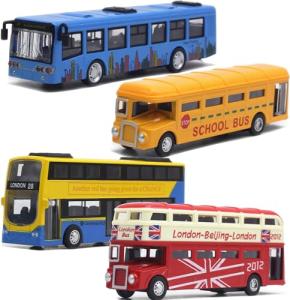 OTONOPI Double Decker London Bus Toy Set