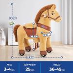 PonyCycle E Model Light Brown Rocking Horse Toy