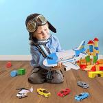 Shayson Cargo Airplane Play Set with Cars and Helicopter