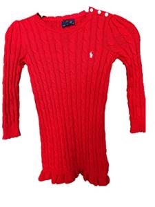Ralph Lauren Red Cable Knit Dress for Girls