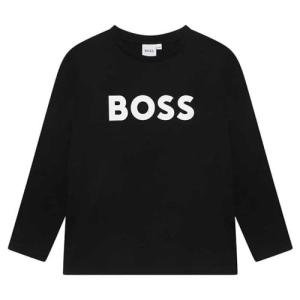 BOSS Junior Black Large Logo T-Shirt, 8 Years