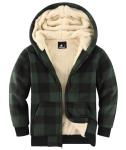 Cozy Green Plaid Fleece Jacket for Boys