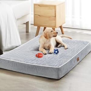 Extra Large Orthopedic Waterproof Dog Bed, Light Grey