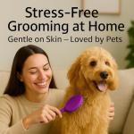 Gentle Round Bristle Brush for Dogs and Cats
