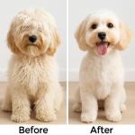 Gentle Round Bristle Brush for Dogs and Cats