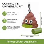LZSOMPK Cute and Functional Dog Poop Bag Holder for Leash Sturdy Dog Poop Bag Dispenser Includes 1 Roll 15 Bags