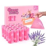 PPEIWASTE Poop Bags Rolls 256 Count - 9x13 Inches Pink Thickened Leakproof Lavender scent Poo Bags for Dogs, Eco-Friendly Pet Waste Bags for Walking, Home, Travel