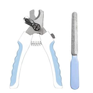 SunGrow Dog Nail Clipper and File Set, with Clipper and File, Razor Sharp Blade with Safety Switch, Blue and White, 1 Set per Pack
