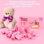 PPEIWASTE Poop Bags Rolls 256 Count - 9x13 Inches Pink Thickened Leakproof Lavender scent Poo Bags for Dogs, Eco-Friendly Pet Waste Bags for Walking, Home, Travel
