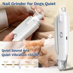 2-in-1 Dog & Cat Nail Clipper with Grinder - Dual Highlight LED Reduce Over-Trimming, Long Battery Cordless USB-C Rechargeable, Safety Lock & Catcher Cap, Quiet Home Grooming for Small Large Pets
