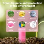 PPEIWASTE Poop Bags Rolls 256 Count - 9x13 Inches Pink Thickened Leakproof Lavender scent Poo Bags for Dogs, Eco-Friendly Pet Waste Bags for Walking, Home, Travel