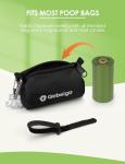 Gobeigo Dog Poop Bag Holder for Leash, Large Opening for Easy Pull Out, Doggy Poo Bag Dispenser with Used Waste Bag Carrier Suitable for Any Retractable Leash with 15 Unscented Bags (Black)