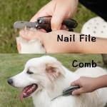 Best Dog Nail Trimmer for Anxiety Sensitive Dog, Silent Sharpest Smoothest Dog Nail Clippers for Thick Nails, Heavy Duty Professional Dog ToeNail Clipper, Build-in Comb & Nail File