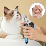 VIWIK Dog Nail Trimmers for Large Medium Dogs, Cats, Professional Dog Nail Clippers with File Quick Sensor & Safety Guard to Avoid Overcutting, Pet Claw Paw Clipper for Grooming with Toenail File Blue