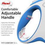 FLEXI New Comfort Retractable Dog Leash (Tape), Ergonomic, Durable and Tangle Free Pet Walking Leash for Dogs Up to 132 lbs, 16 ft, Large, Blue/Pastel