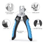 VIWIK Dog Nail Trimmers for Large Medium Dogs, Cats, Professional Dog Nail Clippers with File Quick Sensor & Safety Guard to Avoid Overcutting, Pet Claw Paw Clipper for Grooming with Toenail File Blue