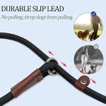 MayPaw Slip Lead Control Leash for Dogs No Pull, 13+ Colors Classic Dog Lead 7 FT Pet Slip Leash, 1/4” Rope Leashes for Small Medium Animals (7ft*1/4", Black)