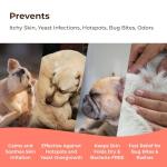 COAT DEFENSE Preventative Powder | Made in USA | 3.5oz Waterless Dog Shampoo & Pet Deodorizer for Smelly Dogs | Provides Anti Itch Relief | Dog Shampoo for Dry Itchy Skin & Smelly Dogs