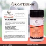 COAT DEFENSE Preventative Powder | Made in USA | 3.5oz Waterless Dog Shampoo & Pet Deodorizer for Smelly Dogs | Provides Anti Itch Relief | Dog Shampoo for Dry Itchy Skin & Smelly Dogs