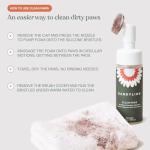 Dandylion Clean Paws | No-Rinse Dog Paw Cleaner & Dog Paw Washer | Gentle, Fragrance-Free, pH Balanced Foaming Cleanser with Silicone Bristle Brush | Safe for All Dogs | 5 fl oz