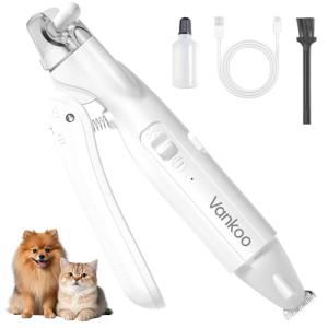 Vankoo 2 in 1 Dog & Cat Nail Clippers & Trimmers with LED Lights, Splash Guard - Pet Hair Trimmer for Around Paws, Ear, Eye,Face, Rump Rechargeable & IPX7 Waterproof Grooming Supplies for Dog, Cat
