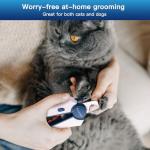 Fumeister Type-C Rechargeable Dog & Cat Nail Clippers - LED Pet Nail Trimmer Extra Sharp for Small & Medium Dogs (Blue)