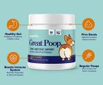 Great Poop Probiotics for Dogs - Fiber for Dogs Supplement with Dog Probiotics and Digestive Enzymes for a Healthy Gut, Firm Stool & Diarrhea Relief - Chicken Flavored Pet Soft Chews with Prebiotics