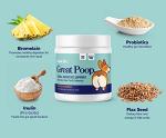 Great Poop Probiotics for Dogs - Fiber for Dogs Supplement with Dog Probiotics and Digestive Enzymes for a Healthy Gut, Firm Stool & Diarrhea Relief - Chicken Flavored Pet Soft Chews with Prebiotics