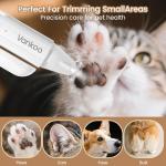 Vankoo 2 in 1 Dog & Cat Nail Clippers & Trimmers with LED Lights, Splash Guard - Pet Hair Trimmer for Around Paws, Ear, Eye,Face, Rump Rechargeable & IPX7 Waterproof Grooming Supplies for Dog, Cat
