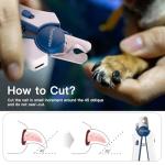 Fumeister Type-C Rechargeable Dog & Cat Nail Clippers - LED Pet Nail Trimmer Extra Sharp for Small & Medium Dogs (Blue)